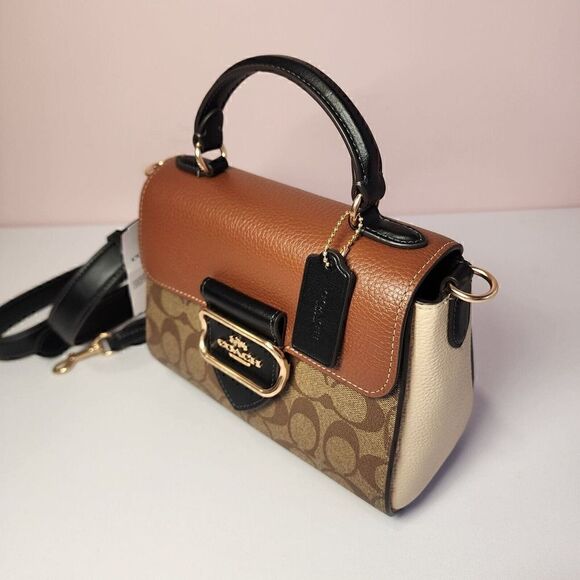NWT Coach CE569 Morgan Top Handle Satchel Khaki Multi - Picture 6 of 7